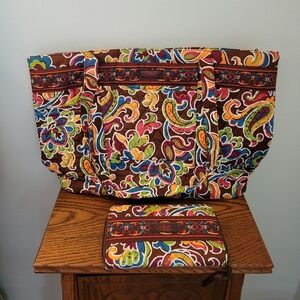 NWOT Sisters by Longaberger zipper shoulder tote handbag purse & wallet